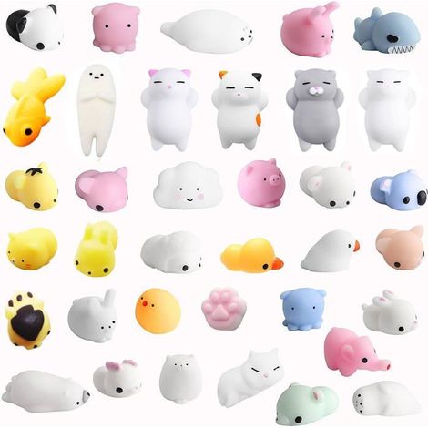 36Pcs Squishy Kawaii Petit Animaux Anti Stress Reliever Jouet (Multicolore) (1/4)