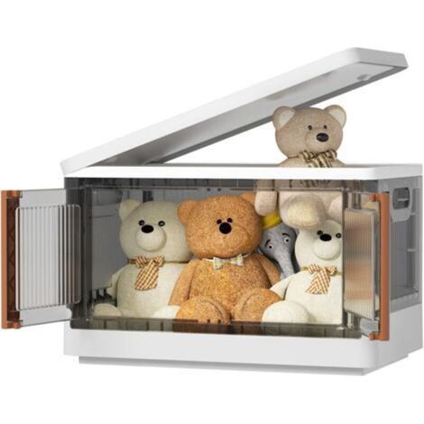 Boite rangement plastique, 32L boite de rangement Pliable caisse rangement, avec couvercle et 4 roulettes Empilable, aux Vetements Jouets Livres, Rangement Cuisine Chambre à Coucher (lot de 1)dengyank (1/5)