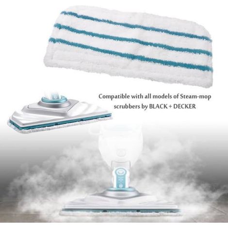 5 pièce de rechange coussin Mop Steam Mop lavable en tissu lavable Mop en microfibre housse lavable pour Black & Decker FSM1610 / (1/4)