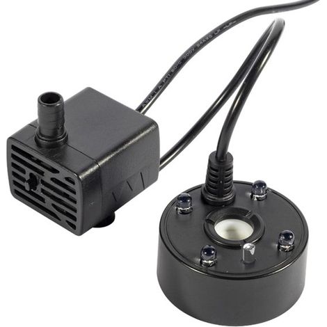 Generatore di nebbia a ultrasuoni, atomizzatore per laghetto, generatore di nebbia decorativo, LED integrato, 8,89 x 5,69 cm, nero (1/5)