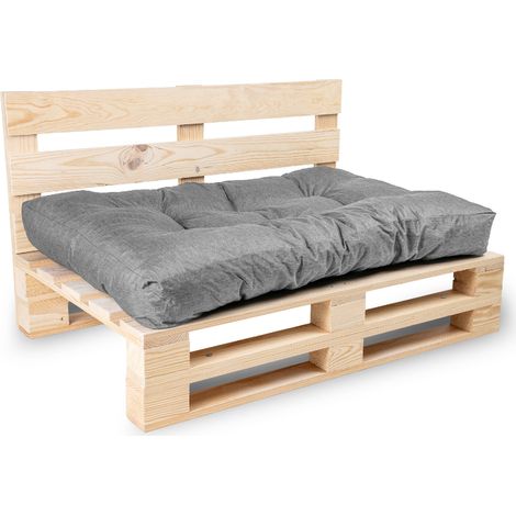 Assise Seule Coussin Palette - 120x80x15 cm Gris Bananair Fabriqué en France (1/5)