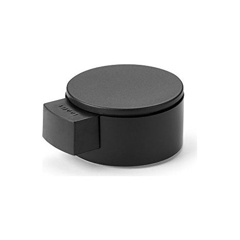 INOFIX SAINT GENIS BUTÉE DE PORTE AVEC AMORTISSEUR RONDE Ø40 NOIR SOUS BLISTER 2420-8- (1/2)
