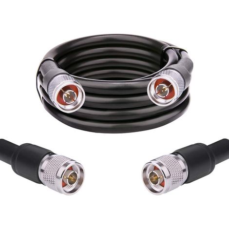 Câble N Mâle à N Mâle - 3 m - Faible Perte - Impédance 50 Ohm - Pour Amplificateur de Signal Téléphonique - Antenne Extérieure - 1 Pièce (1/5)