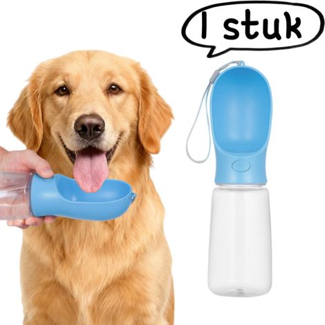 Gourde pour chien (1 pièce) - Légère, étanche, portable, distributeur d'eau de 550 ml - Avec distributeur d'eau - Idéale pour les promenades, les randonnées et les voyages avec votre animal de compagn (1/5)