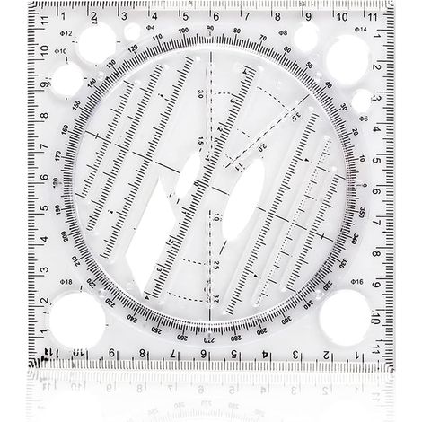 Lntyq Stück Spezial-Zeichenlineale für Schreibwaren, vielseitige runde, flache, transparente Kunststofflineale mit parallelen Linien, Bürolineale, 12 cm / 4,72 Zoll (1/5)
