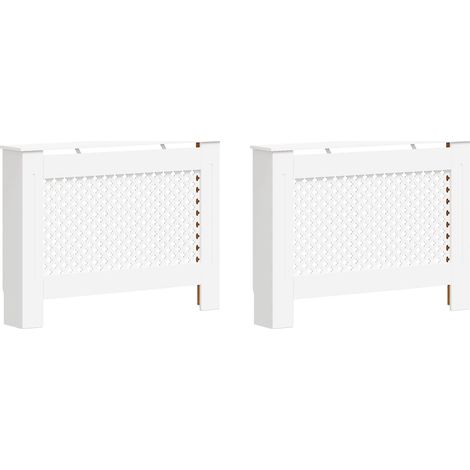 Cache-radiateurs 2 pcs Blanc 112x19x81,5 cm MDF