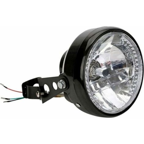 Phare de moto rond - Projecteur LED avec support de montage - LED halogène 12V 7" (1/5)
