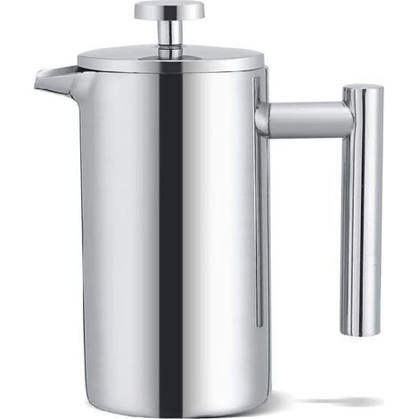 Cafetière à piston 350 ml – Double paroi en acier inoxydable, filtre intégré, design ergonomique et résistant (1/4)