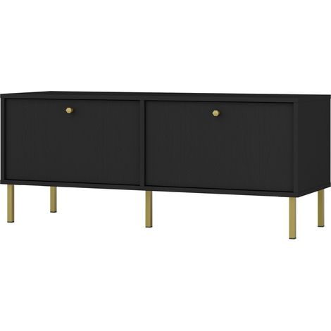 Selsey Oktio - TV-Möbel 2-türig, schwarz-graphit, 121 cm