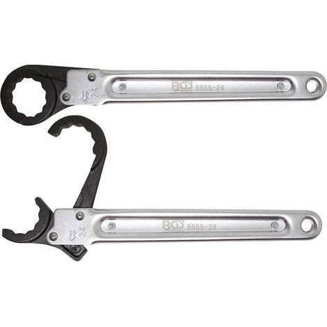 Clé à Tuyauter à Cliquet 24 mm - Acier, Ergonomique et Pratique, Zones Difficiles - D-Work (1/4)