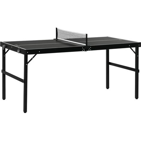 152x76x72 cm Table de Ping Pong Pliable en Aluminium pour Loisirs et Camping en Famille Noir (1/5)