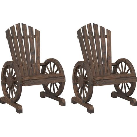 Maison Exclusive - Adirondack-Gartenstühle 2 Stk. Massivholz Tann (1/5)