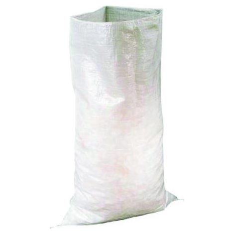 Lot 10 Sacs a Gravats en Polypropylène Tisse Blanc - 55x95 cm - Resistants 50 kg - Chantier et Demolition