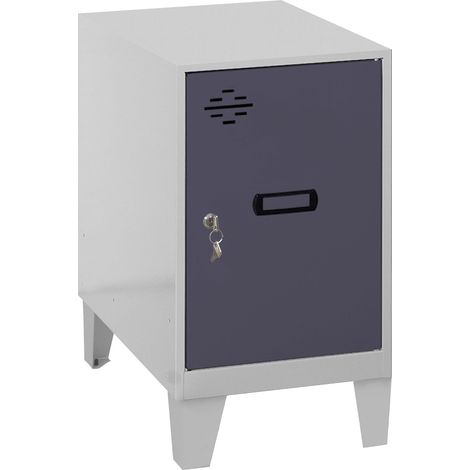SimonRack Casier Vestiaire Metallique Petit, 575x300x500 mm, Armoire Metallique Petit, Comprend la Clé, Gris/Anthracite - Simonlocker (1/5)