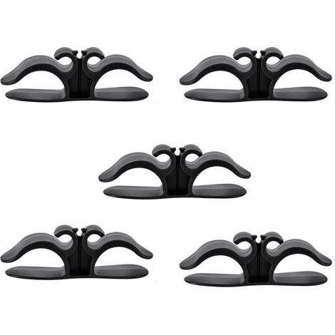 Organisateur de cordon de cuisine, 9,6 x 3 cm, petit enrouleur de cordon multifonctionnel pour appareils de cuisine, noir, 5 pièces. (1/5)