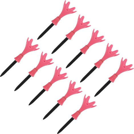 Lot de 10 tees de golf en plastique, réglables, haute stabilité, résistants à l'usure et fiables pour les golfeurs (rose). (1/5)