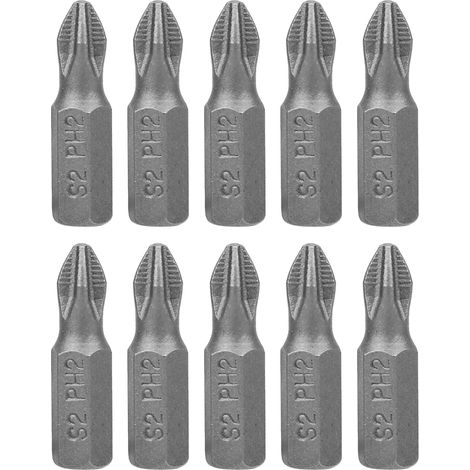 Embouts De Tournevis Ph2 - Tige Hexagonale 25mm - Acier Allié Magnétique - Pour Perceuse Électrique - Lot De 10 Pièces (1/5)