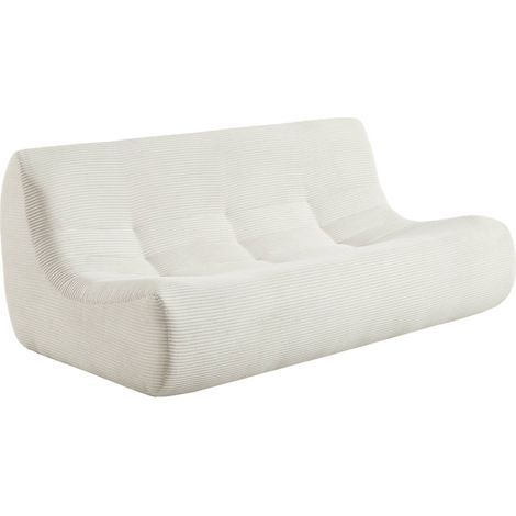 sweeek - 3-Sitzer Sofa mit Cordbezug, Cord, Creme