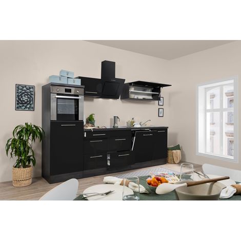 Cuisine Kitchenette Chêne Noir Amanda 280 cm Respekta Premium