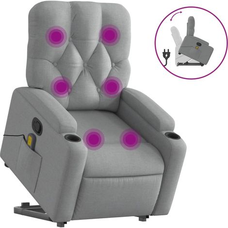 Maison Exclusive - Sillón de masaje reclinable de pie de tela gri