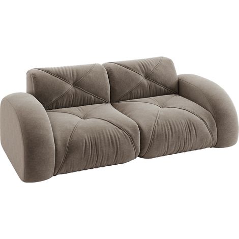 Sofá modular de 2 plazas sin estructura en chenilla topo MODENUIT (1/5)