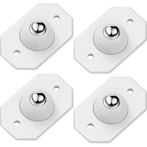 4 mini rotelle girevoli autoadesive in acciaio inox, mini rotelle silenziose a 360°, rotelle rotanti per pattumiere e contenitori - Crezuo