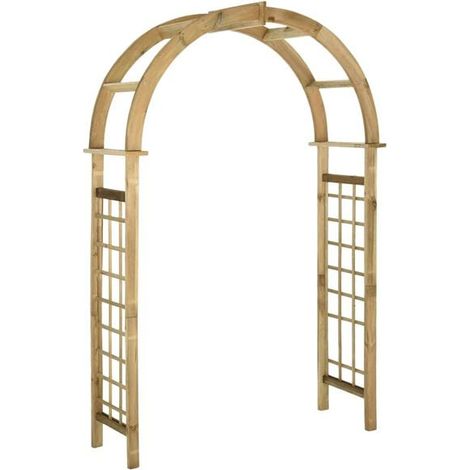 La treille arquée est faite de pin vert trempé. (1/5)