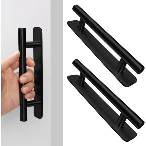 3 pièces poignées de meubles auto-adhésives 15 cm poignées d'armoire poignées de cuisine en acier inoxydable poignées de porte de tiroir de placard pour armoire, porte coulissante tiroirs de porte de (1/5)