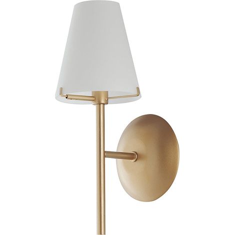 "Applique CANTO in metallo oro con diffusore in vetro bianco" (1/2)