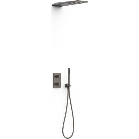 Kit robinet thermostatique encastré 2 voies pour douche Therm-box Graphite - TRES 21135005GR