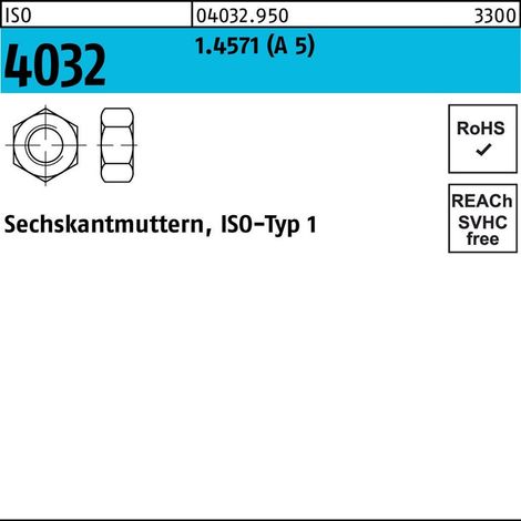 Sechskantmutter ISO 4032 M24 A 5 10 Stück