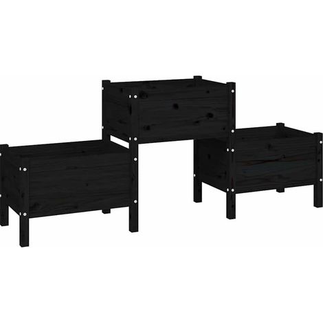 Maison Exclusive - Jardinera de madera de pino maciza negra 178,5 (1/5)