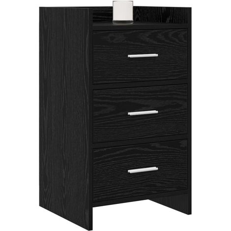 Maison Exclusive - Comodini Rovere Nero 40 x 36 x 70 cm Legno ingegnerizzato (1/5)