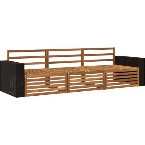 Conjunto de sofás de exterior 3 pcs Natural vidaXL (1/4)