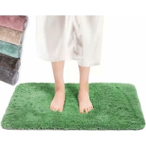 Green bath mat 40 x 60 cm, non-slip and washable bath mat, bath mat with high hydroscopicity for bathtub, bathroom, living room and bedroom (1/5)