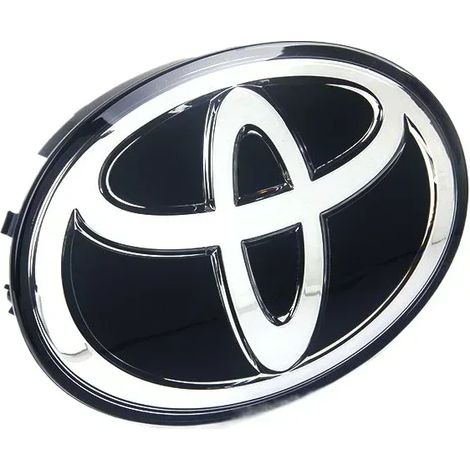 (Noir, 13 cm x 9 cm) - Logo 3D pour Toyota Corolla, Camry, RAV4, Land Cruiser, Highlander, Prius, CHR, Yaris et Wish. S'adapte parfaitement à la calandre et au capot. (1/5)