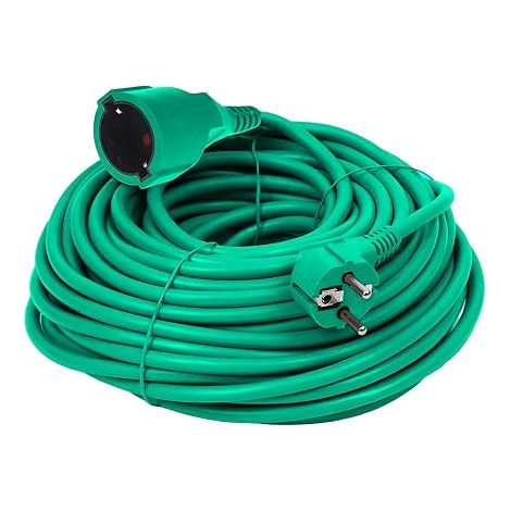 Schuko extension cable 10 m green power cable outdoor use (1/5)