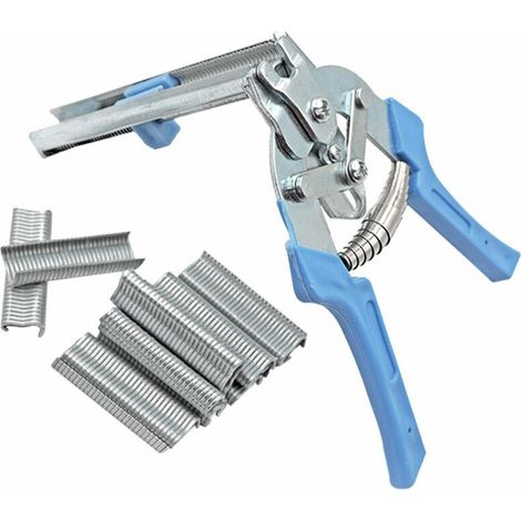 royaluxe -Supplies 1 Pince à Anneau De Porc Et 600 Agrafes Agrafes, M Clips Agrafes Pour Cage à Oiseaux, Installation De Clôture En Fil - Bleu, (1/5)