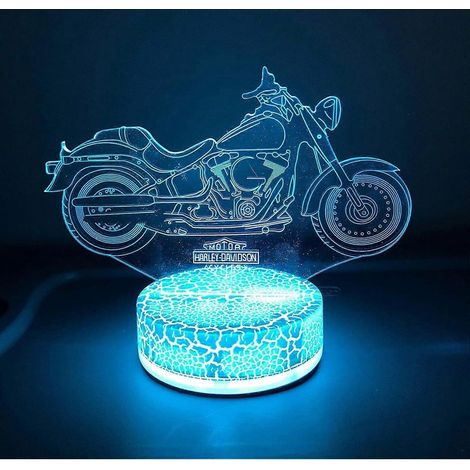 Lampe de nuit moto Harley Davidson, cadeau 3D LED 7 couleurs (1/5)