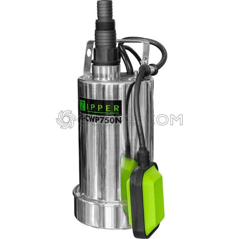 BOMBA SUMERGIBLE DE AGUAS LIMPIAS EN ACERO 750W ZIPPER ZI-CWP750N