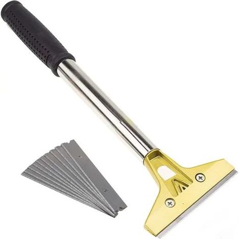 Industry Grattoir pour Plaque avec Lames Métalliques,Universel Grattoirs Vitre, Vitrocéramique, Plaque Voiture Miroir Autocollant, Nettoyage décapant de peinture pour bois (30.2cm)， (1/5)