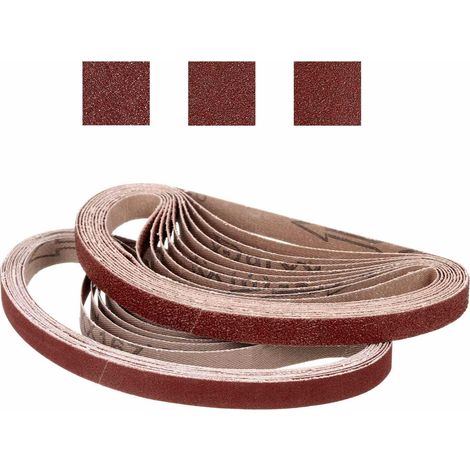 60 Pcs 13mm x 457mm Bande De Ponçage 40/60/80 Grain Ceintures (1/5)