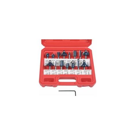 6,35-mm-Fräser, 15er-Set, 6,35 mm 1/4"-Schaftfräser, Holzbearbeitungswerkzeuge mit Hartmetallspitze, Schaft aus geschmiedetem Stahl