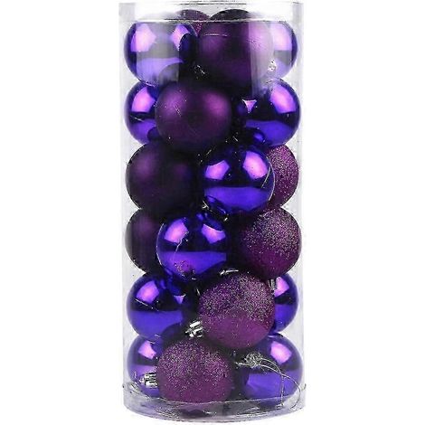 25-26 24 mini boules de Noël décoratives, petites boules de Noël incassables pour sapin de Noël, boules à suspendre pour les fêtes (1/2)