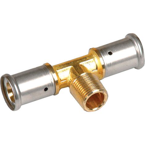 Té mâle laiton multicouche à sertir TH ou BE Ø20x2.0-3/4-20x2.0 (1/2)