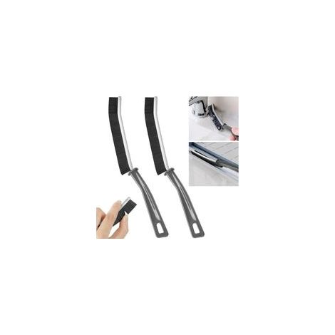 Brosse de nettoyage pour recoins, lot de 2, poils rigides, convient pour les cuisines, les salles de bains, les recoins, les coins et les petits espaces (noir). (1/5)