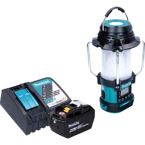 Radio sans fil Makita DMR 056 18 V FM DAB+ avec lanterne et lampe torche 360° IP65 + 1 batterie 9,0 Ah + chargeur (1/5)