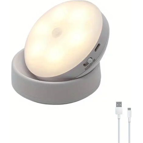 Veilleuse à détecteur de mouvement, 6 LED, veilleuse créative pour chambre, couloir et placard, veilleuse portable et murale (1/5)