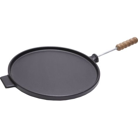 Piastra padella diametro 37 cm bistecchiera in ghisa smaltata cucina barbecue manico (1/2)