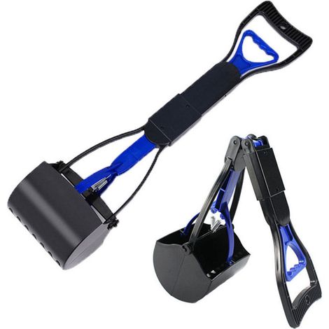 Pelle pliable pour crottes de chien, fabriquée en matériau indestructible et ressort durable, adaptée à l'herbe et au gravier, bleue, 1045cm (1/4)